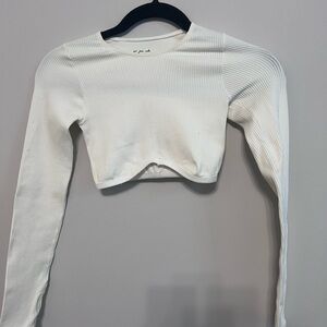Urban Outfitters Cream Long Sleeve Fitted Top, Size XS/S